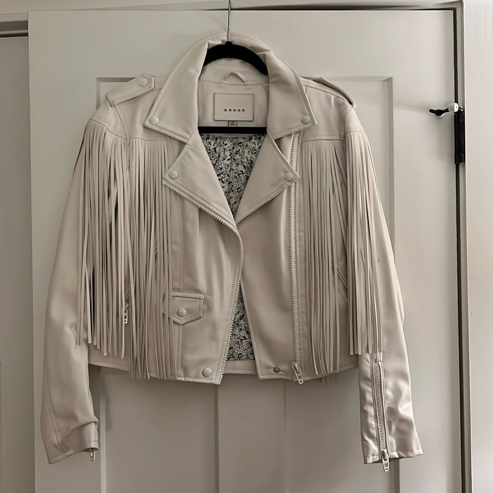 NWOT Blank NYC Fringe Leather Jacket